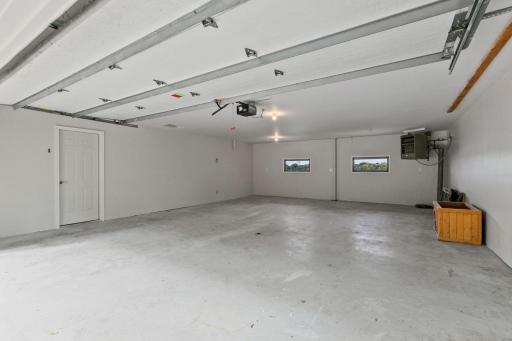 Finished & heated 2 - car garage w/ floor drain