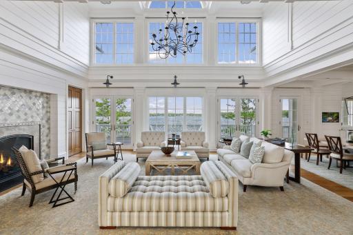 The main floor centerpiece is a jaw dropping two-story great room.
