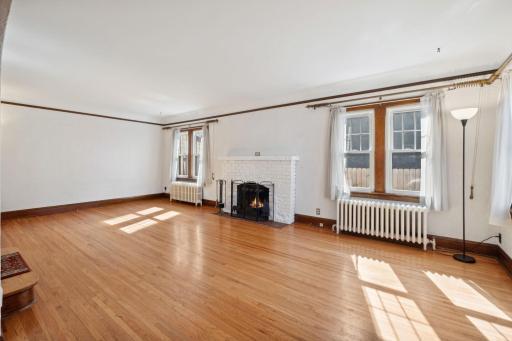 Living room with fireplace