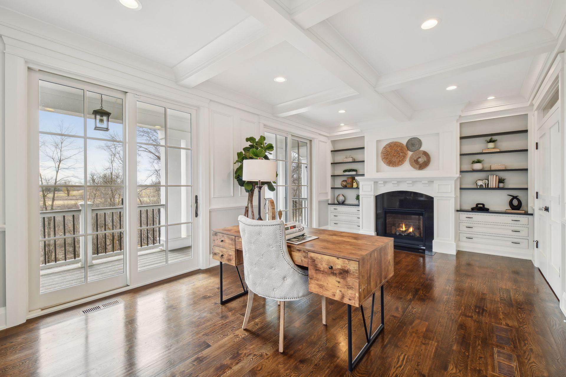 Main Floor Office Fireplace