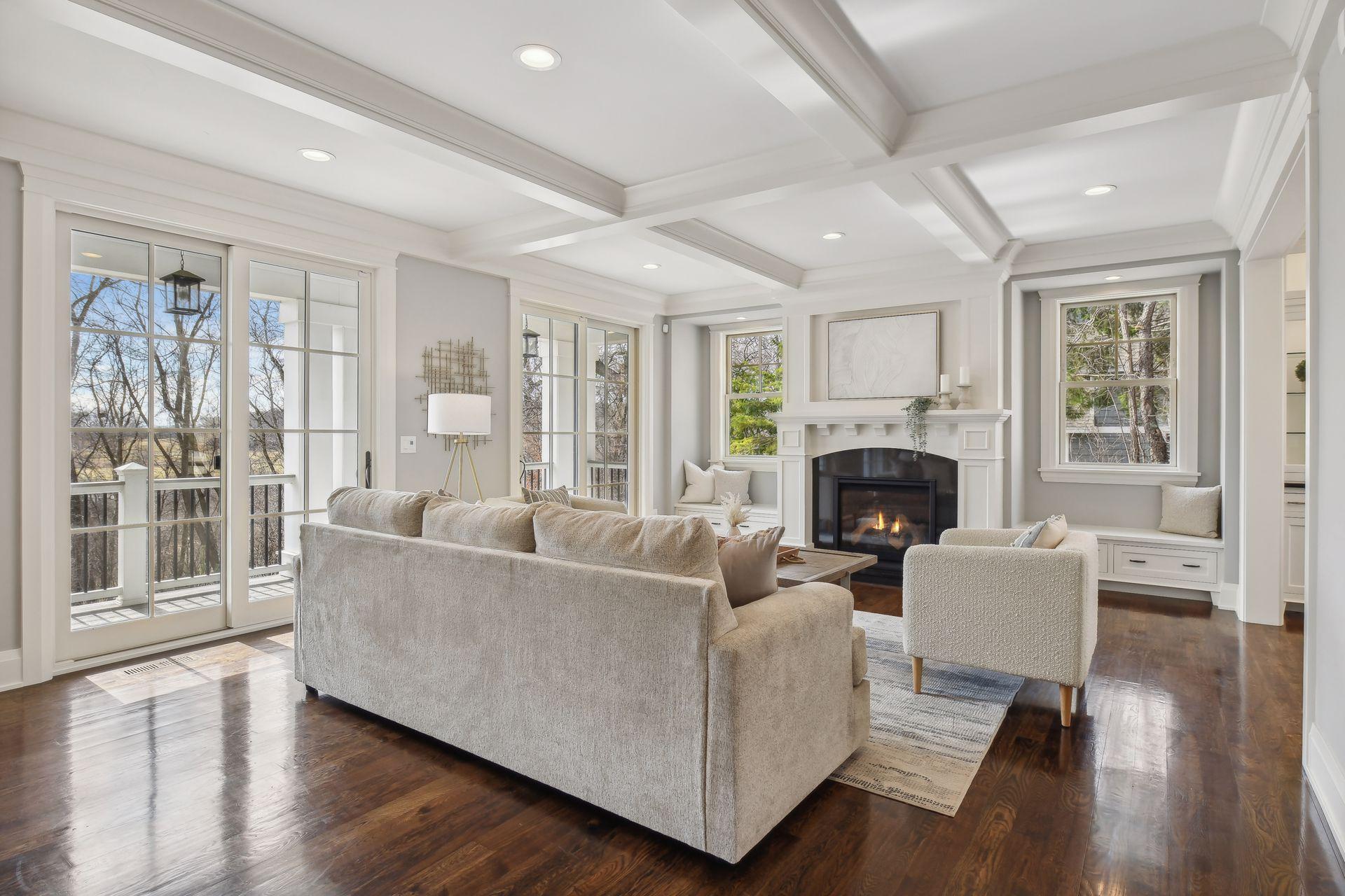 Open Concept Living Room with Gas Fireplace