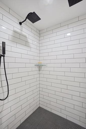 Model with optional double shower upgrade