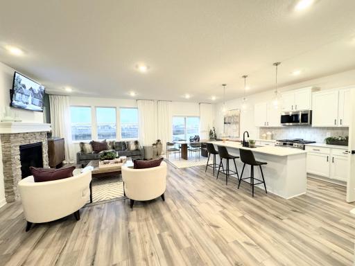 Open concept and main level living, yes please! Welcome to the Salem villa floor plan! Photos are of the Salem model home. Options, colors & finishes vary. The actual under construction home will be ready to close this July.