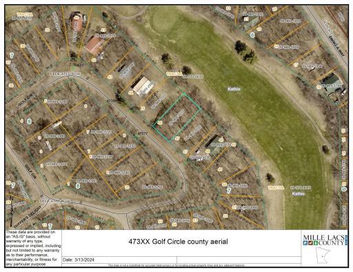 Photo for 473XX Golf Circle, Garrison, MN 56450 - Listing #6497755 473XX Golf Circle county aerial image view showing approx. shape/terrain of the lot. County aerial image is not deemed to be reliable or accurate, just an approx. overlay image of the lot.