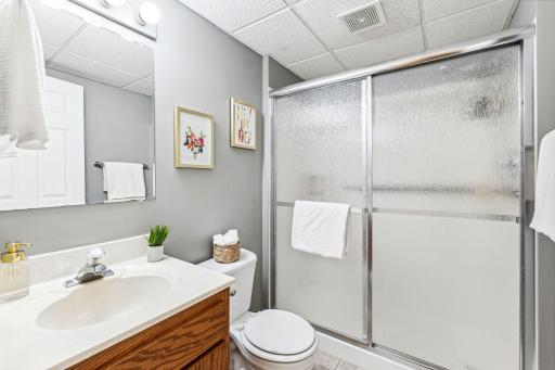 Crisp and clean in this 3/4 bath located in the lower level.