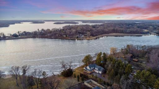 Home Nestled Among The Pines with 185 FT of Lake Virginia Lakeshore. Lake Minnetonka in The Background (Smithtown Bay)