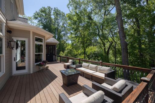 Entertainment sized and maintenance free deck is a great space for outdoor entertaining.