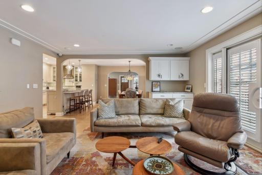 Such a lovely family room space off the dining room space...awesome open floor concept - great flow throughout!
