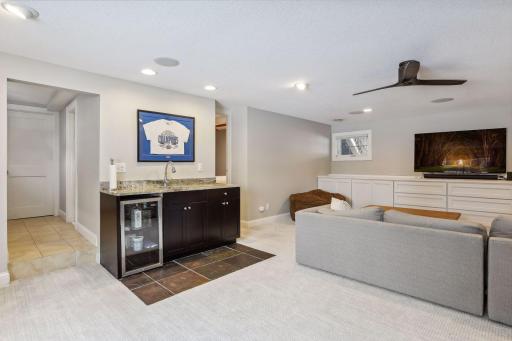 Awesome, spacious lower level family room space - perfect for relaxing & entertaining!!! Fresh, new carpet and tons of storage space