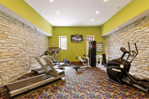Shared gym space is a great amenity in the building.