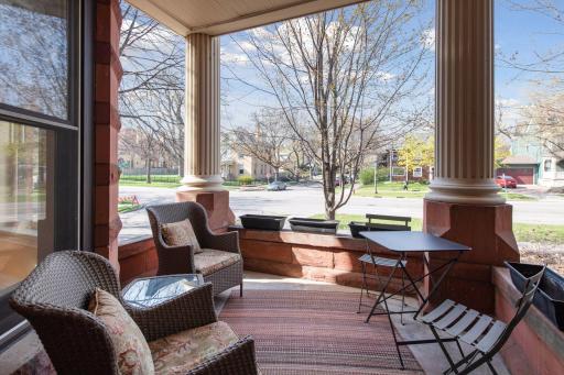 Enjoy a private patio overlooking the historic Summit Avenue!