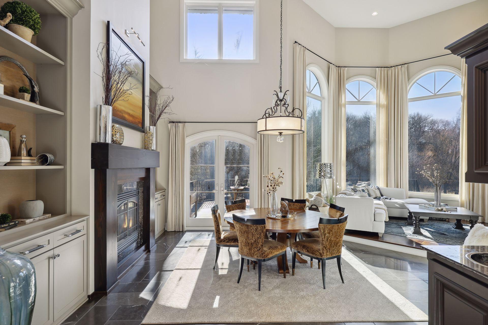 Formal dining space adjacent to living room