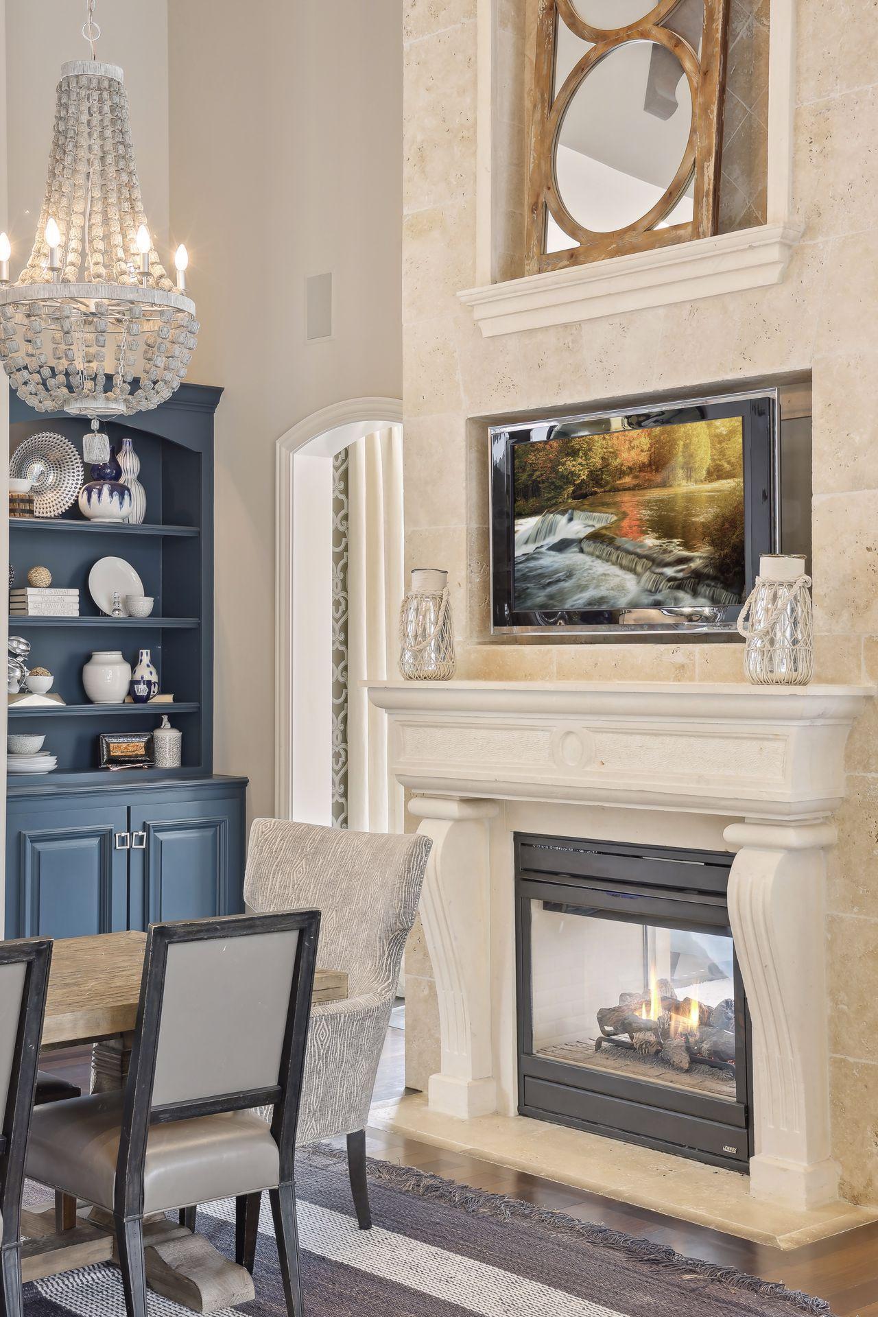 Double sided gas fireplace