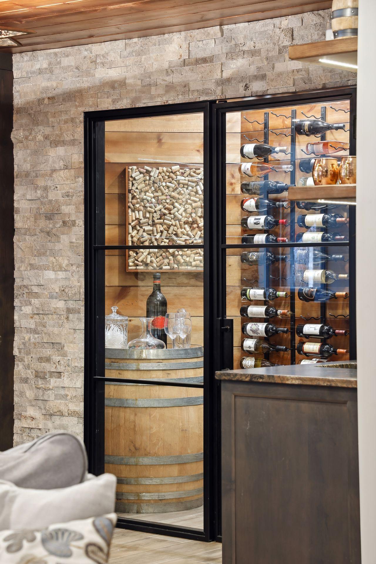 Walk in wine cellar