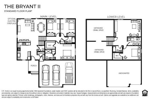 12403 80th St NE - The Bryant II floor plan. This home will feature electric corner fireplace on the main level.