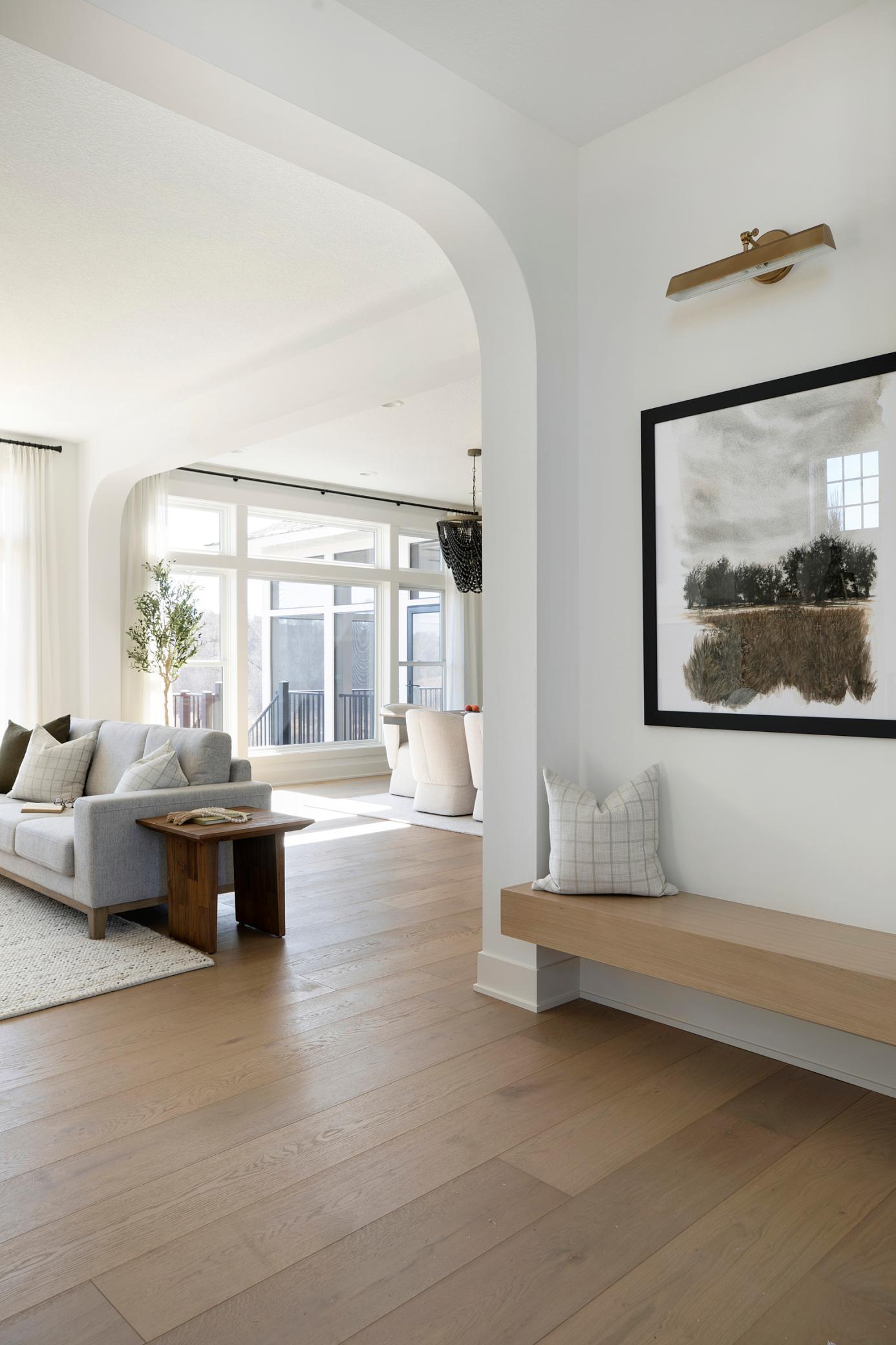 Many vignette's throughout the home including a lovely bench for guests to sit on