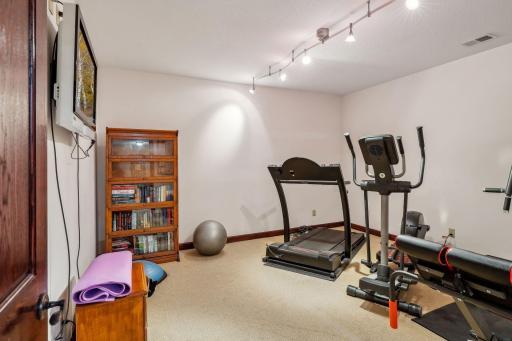 Workout room off of the living area, could also be turned into a theater/movie room.