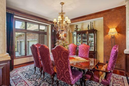 Formal dining room with nook for buffet/china cabinet.