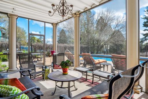 Walkout to the spacious screened patio near the pool!