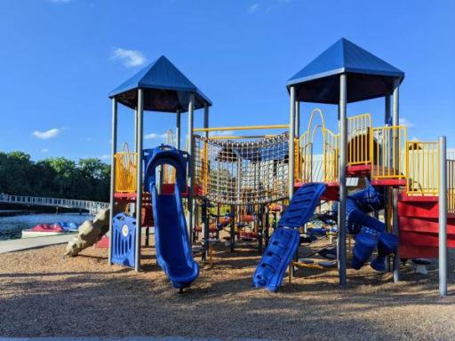 Fireman's park, located next to Clayhole swim beach. There is also a splash pad!
