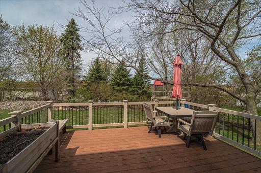 The composite deck is a great place to enjoy the outdoors while getting some privacy.