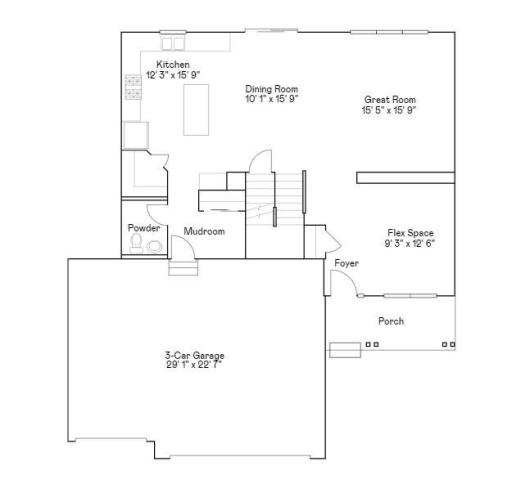 Main Floor Layout - Garage Left with dimensions
