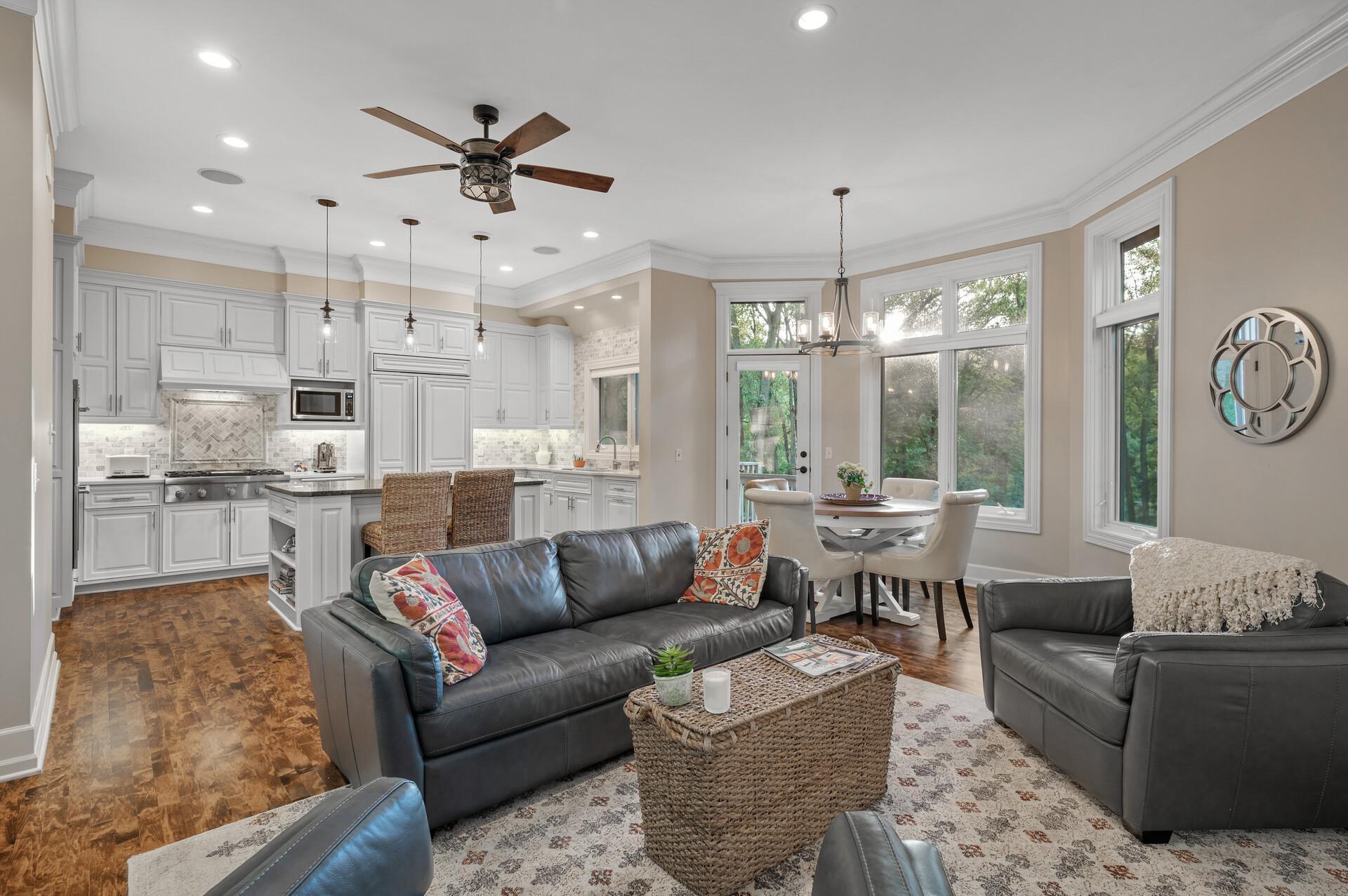 Surround sound is seamlessly integrated throughout the kitchen and most rooms, enhancing your living experience.