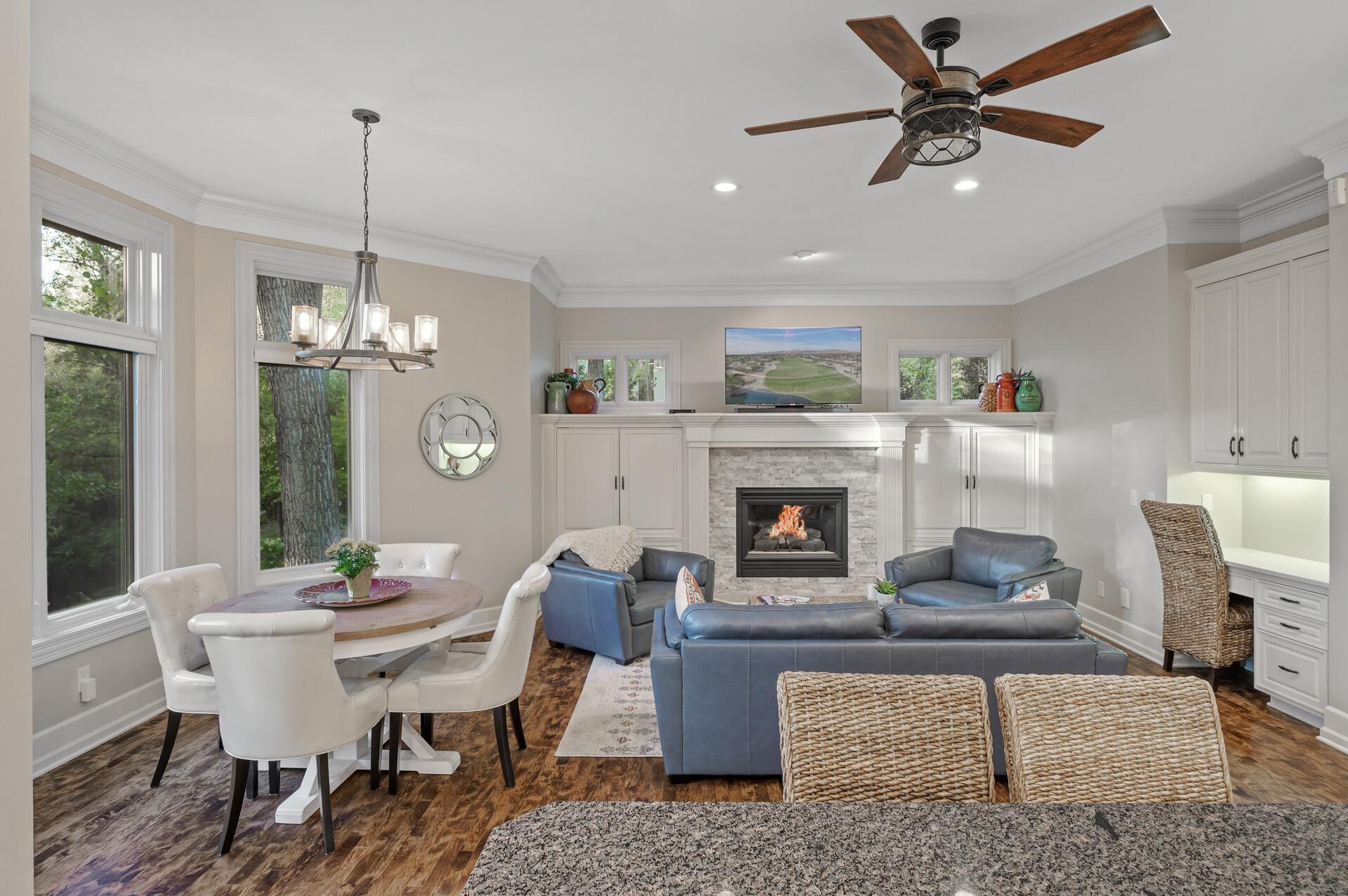 Surround sound is seamlessly integrated throughout the kitchen and most rooms, enhancing your living experience.