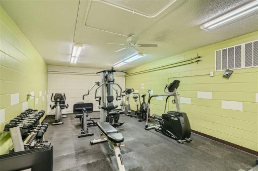 Get in shape with private exercise room. Fully equipped