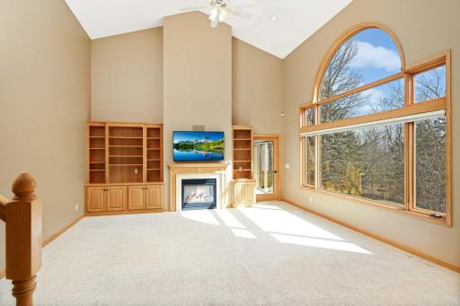 Large family room w/ built ins! The tall ceilings make it feel extra large!