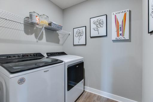 Awwwwe, life's simple pleasures: This one in the form of second story laundry! Shown with Washer/Dryer Package #2. (Photo of model, colors are similar)
