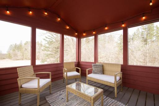Three season porch walkout from dining area