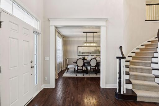 The formal dining and main floor office is conveniently located from the front door.