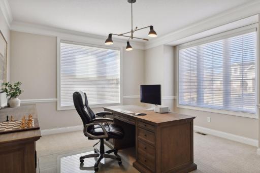 From the front door, there are french doors leading to the main floor office.