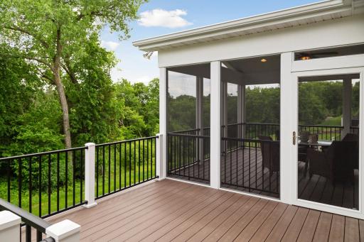 Deck space for grilling off the three season porch.