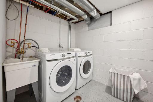 Plus new washer and dryer in your partially finished laundry room