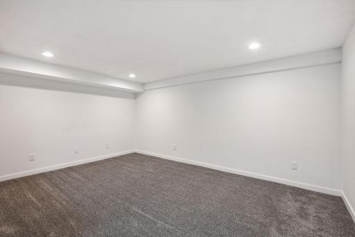Basement family room ready for movie nights