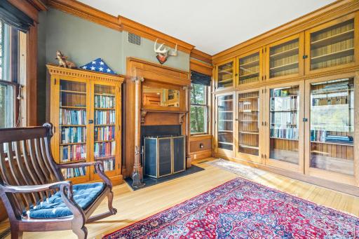 Library photo #2 - Once filled with a priceless collection, these all-wood book-cases remains one of the most coveted areas within the estate.
