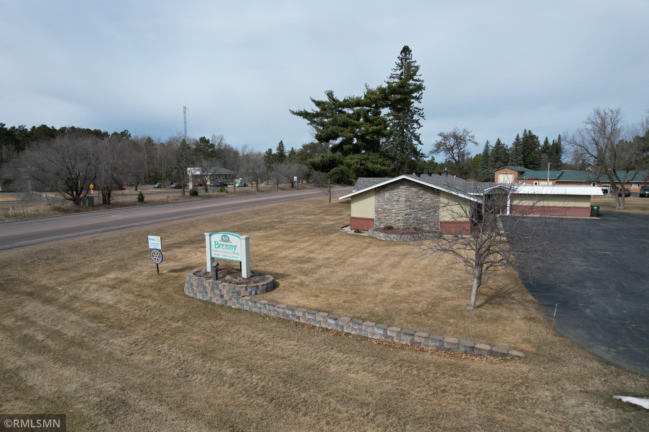 Aerial, great sign frontage