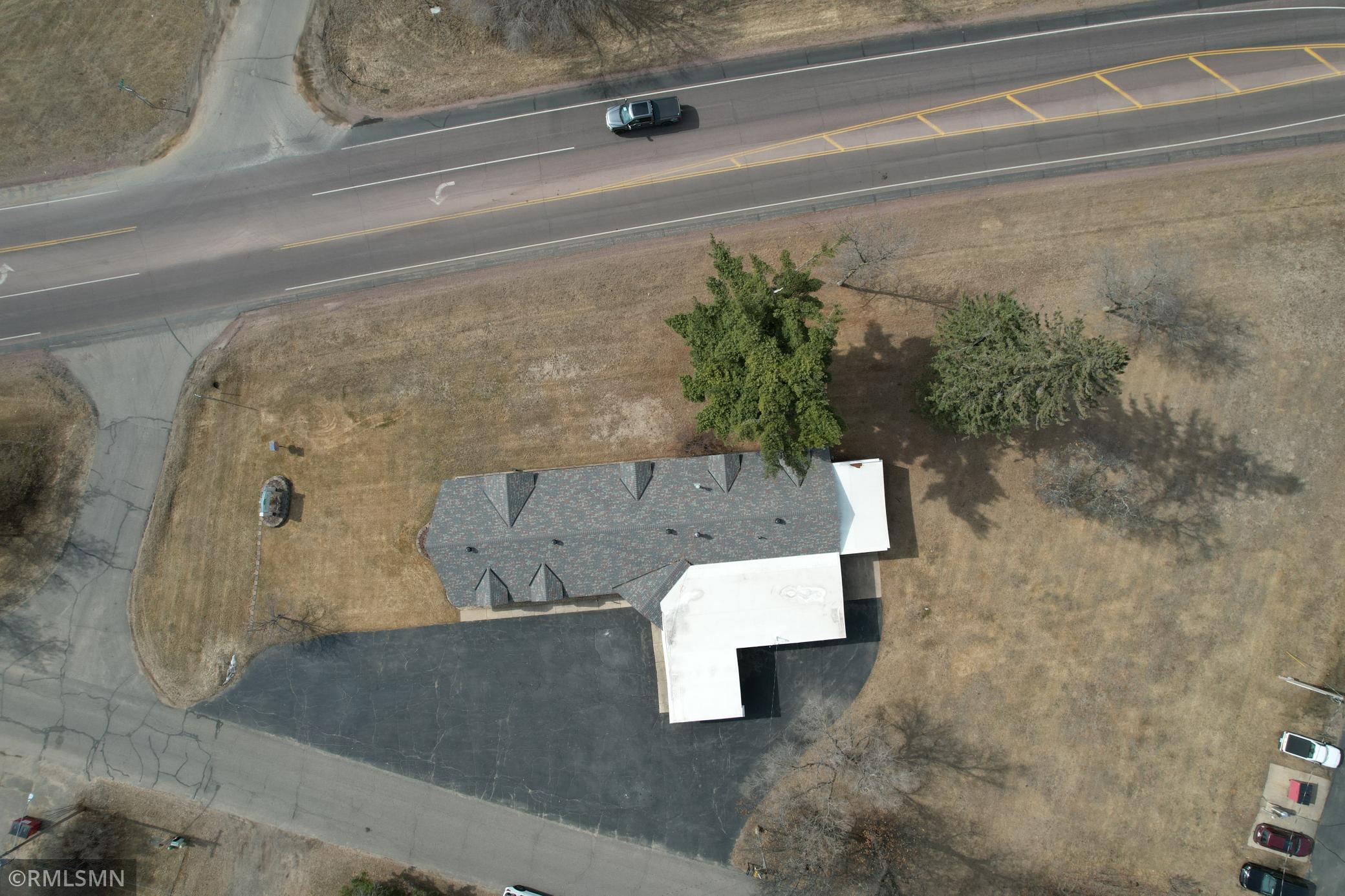 Aerial, great frontage on three city streets