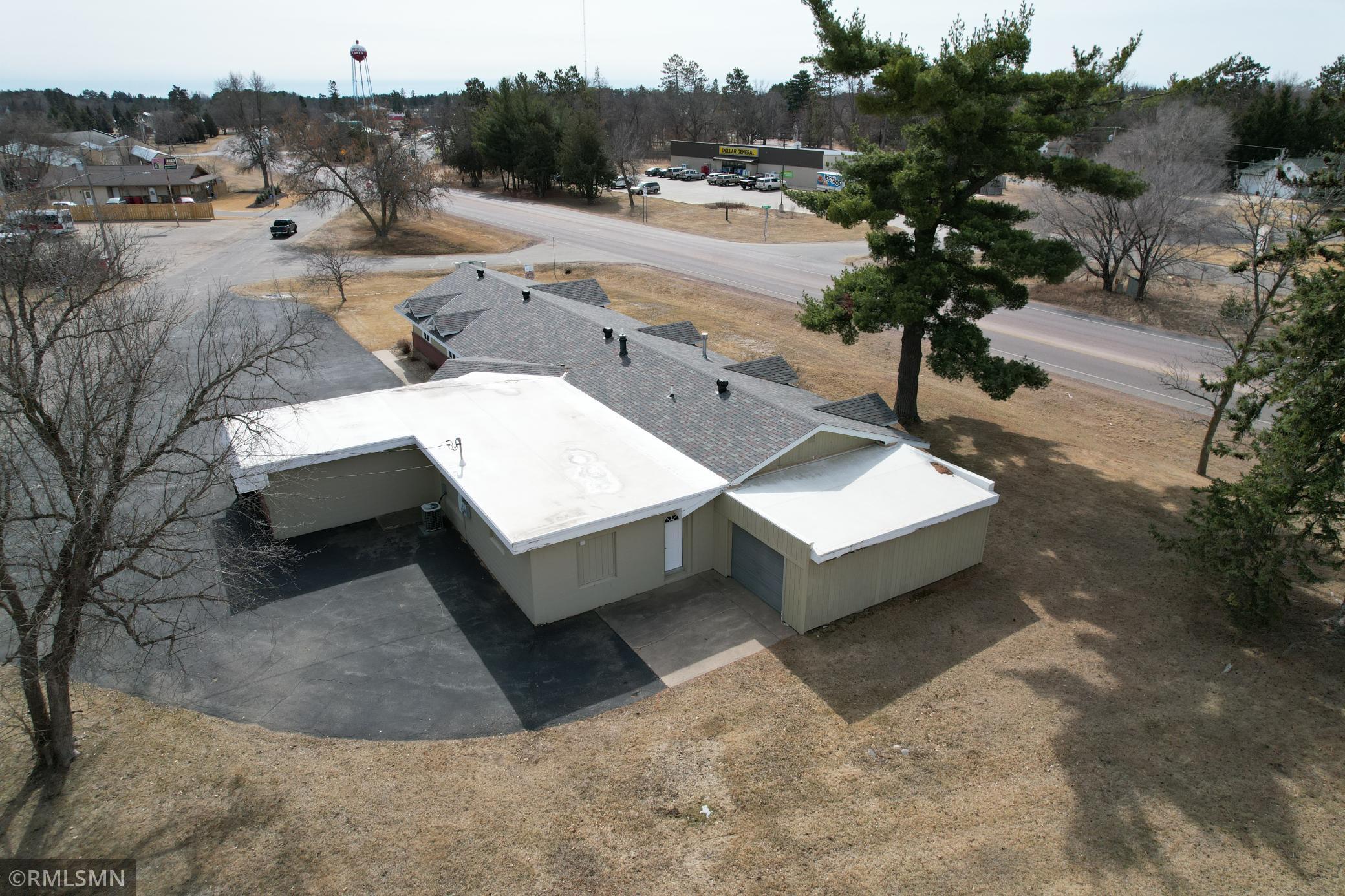 Aerial, attached 2 car garage
