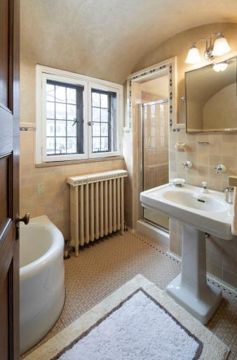 The second floor full bath was designed for comfort and convenience.