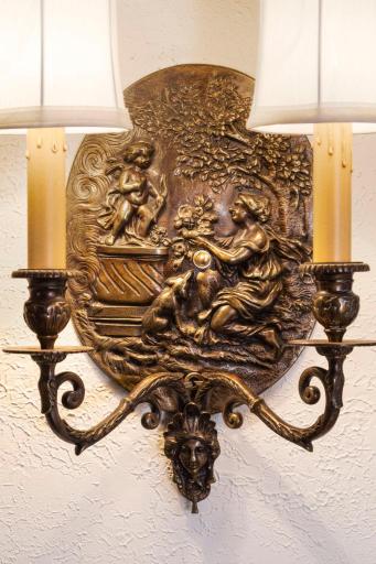 This home also features uniquely crafted sconces.