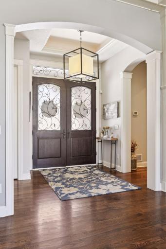 Breathtaking foyer with cove lighting that sets a great impression for this home.