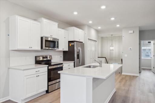 Gas range, Upgraded Refrigerator Stainless appliances. Similar floorplan but different finishes.
