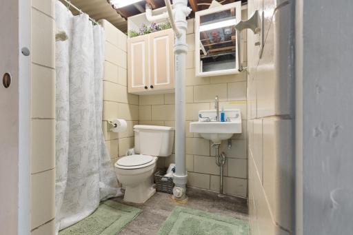An additional 3/4 bathroom in the lower level