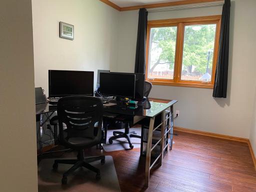 Photo for 2271 Highway 27 E, 8, Osakis, MN 56360 - Listing #6506633 This bedroom, currently being used as a home office, has natural lighting and lovely wood flooring.