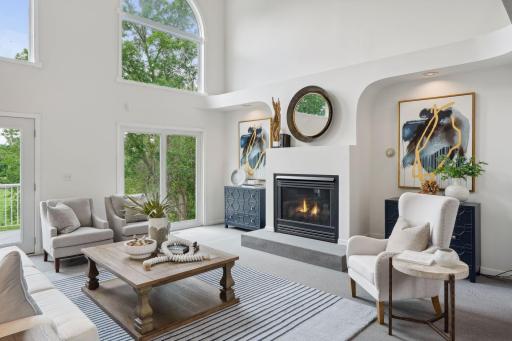 Nearly floor to ceiling windows with transom windows