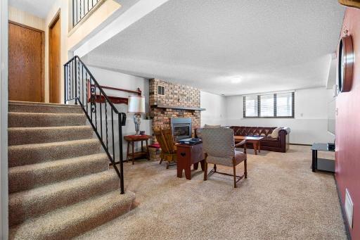 The lower level features this spacious Family Room!