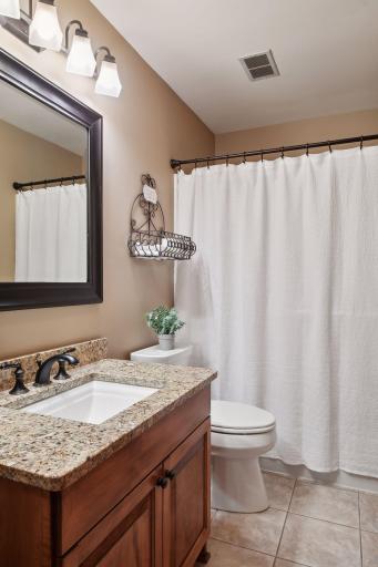 After working out, there is a convenient bath and shower across the hall!